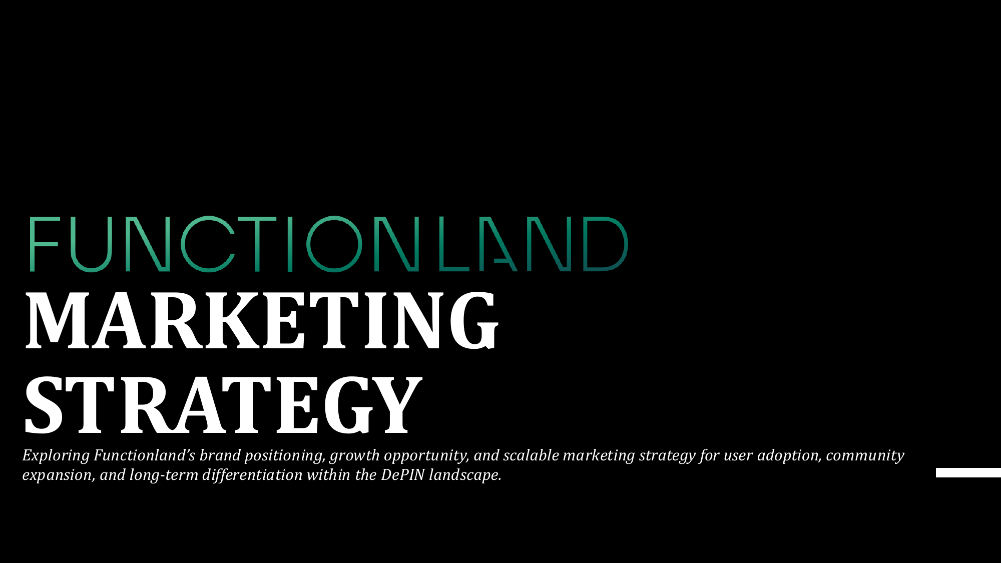 Functionland marketing strategy